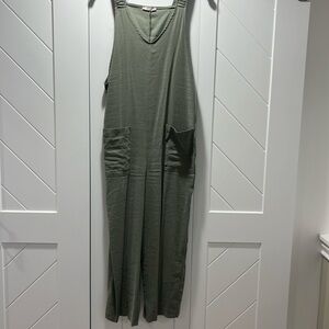 Sage green wide leg jumpsuit